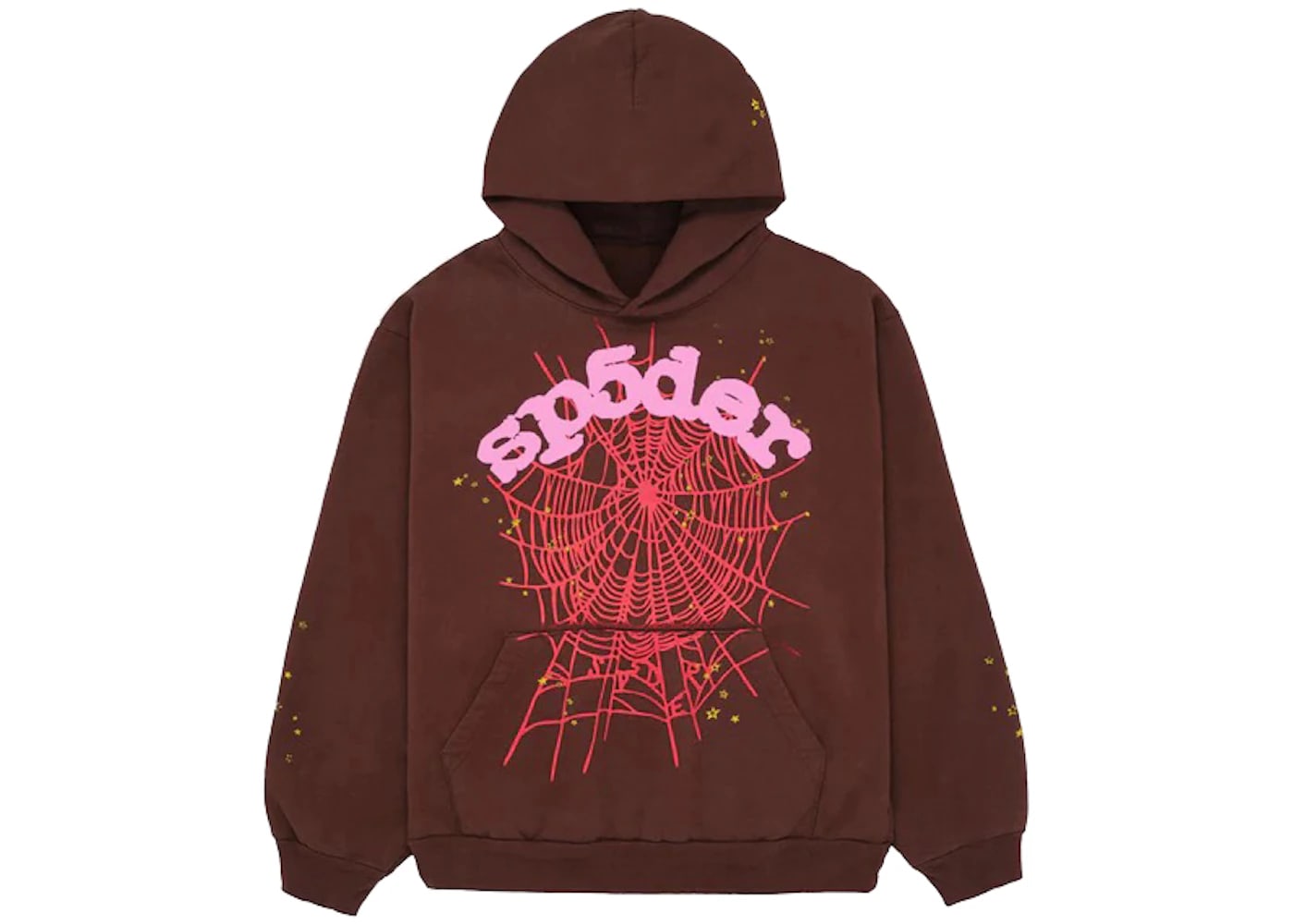 Sp5der Web Hoodie Brown - Unlocked Vault Inc