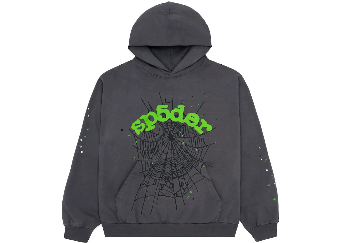 Sp5der Wait Web Hoodie Slate Grey - Unlocked Vault Inc