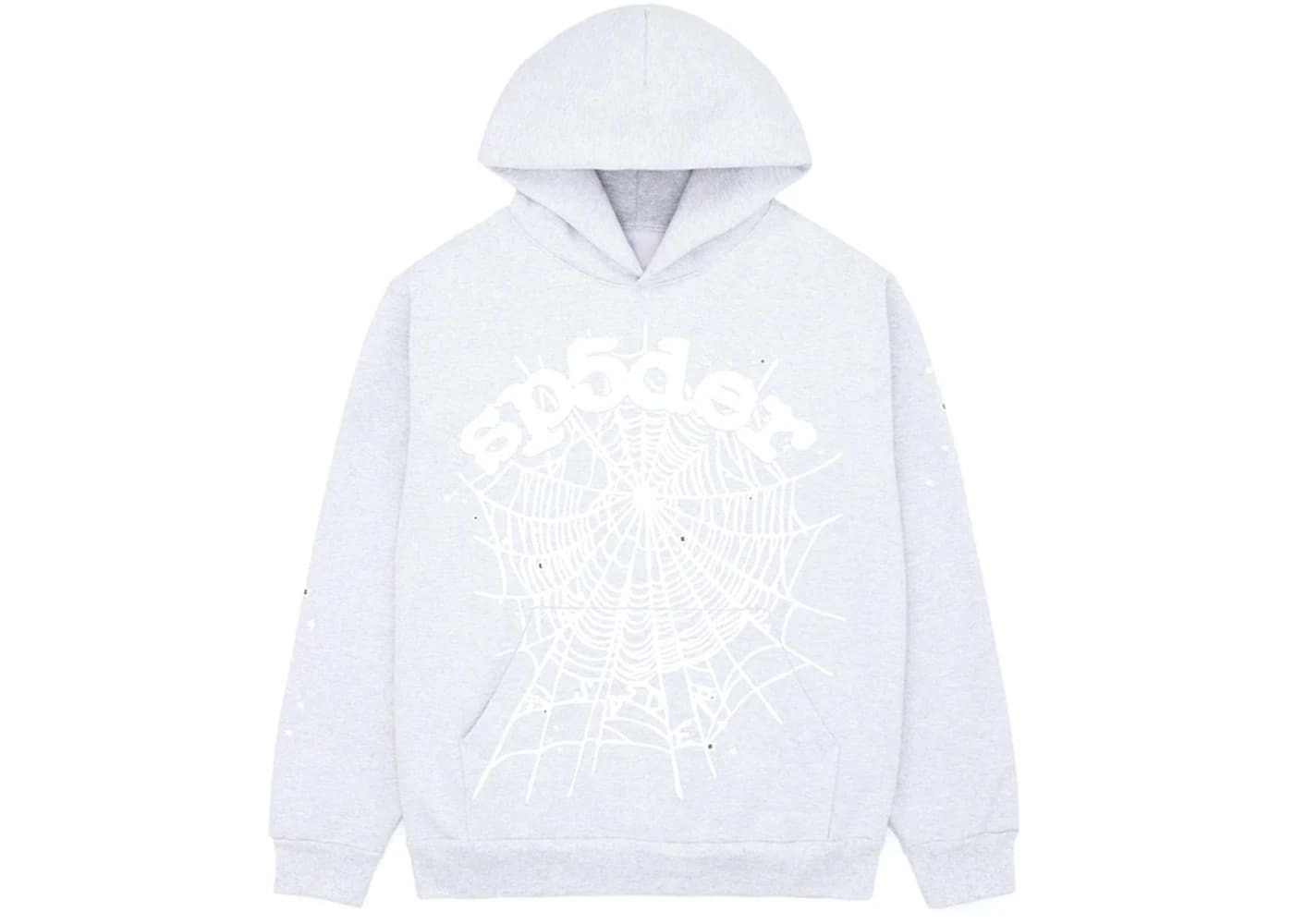 Sp5der OG Web Hoodie Heather Grey - Unlocked Vault Inc